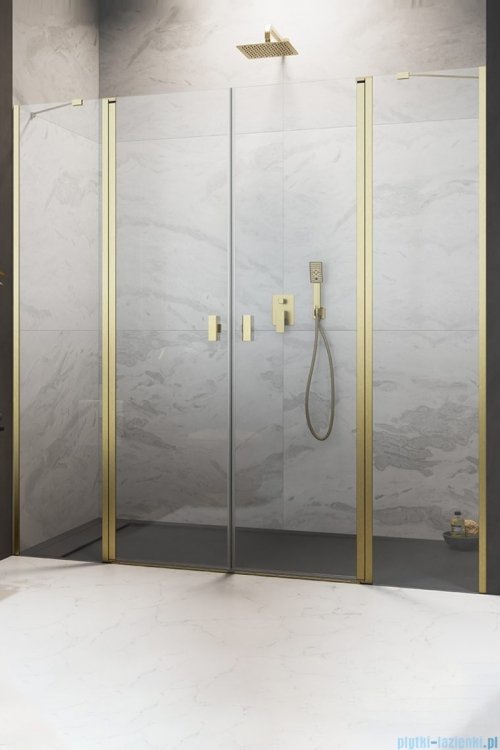 Radaway Nes DWD II Brushed Gold drzwi wnękowe 180cm W1 szczotkowane złoto 10037103-99-01/10041077-99-01