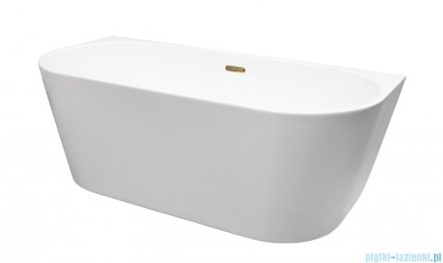 Besco Vica New wanna 150x80cm wolnostojąca przyścienna z przelewem szczelinowym slim syfon klik-klak grafit gun metal #WAS-150VNGR