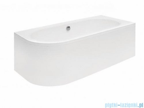 Besco Avita 170x75cm wanna asymetryczna prawa + obudowa + czarny syfon #WAA-170-NP/OAA-170-NS/19977