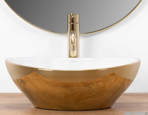 Rea Sofia Umywalka nablatowa Gold/White REA-U0456
