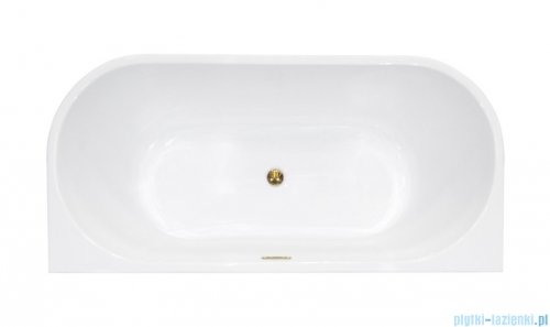 Besco Vica New wanna 160x80cm wolnostojąca przyścienna z przelewem szczelinowym slim syfon klik-klak czarny matt #WAS-160VNCZ