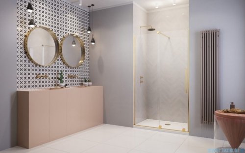 Radaway Furo Gold DWJ drzwi prysznicowe 130cm lewe szkło przejrzyste 10107672-09-01L/10110630-01-01
