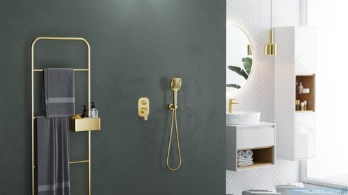 Excellent Corido lustro wiszące LED okrągłe Ø80 cm mata grzewcza złoto szczotkowane DOEX.CO080.GB