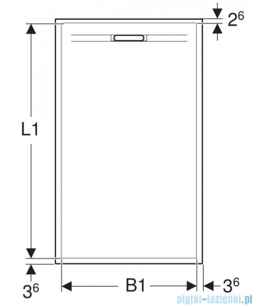 Geberit Sestra brodzik 160x80cm biały 550.258.00.2
