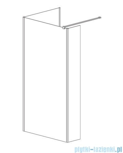 Radaway Modo New Black IV kabina Walk-in 80x95 czarny mat/szkło przejrzyste 389584-54-01/389095-54-01
