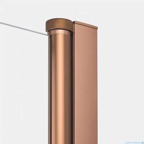 New Trendy New Soleo Copper Brushed 90x110x195 cm kabina wspornik skośny miedź szczotkowana/szkło przejrzyste K-1975