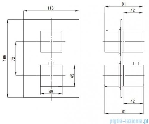 Deante Box Nero Element zewnętrzny do BOXa termostatycznego czarny mat BXY NEAT