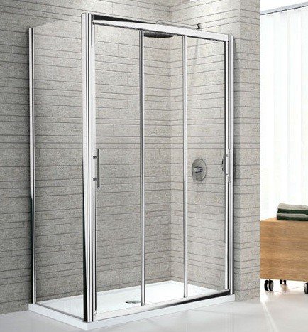 Novellini Drzwi prysznicowe przesuwne LUNES P 120 cm szkło przejrzyste profil biały LUNESP120-1D