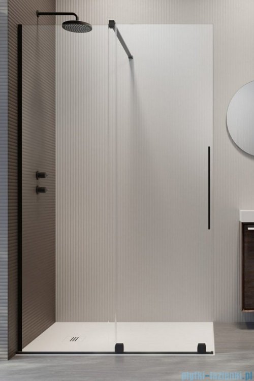 Radaway Furo Black Walk-in kabina 100x200cm lewa szkło przejrzyste 10106538-54-01L/10110494-01-01