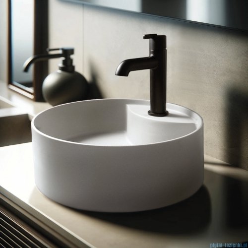 Deante SILIA Umywalka granitowa nablatowa z miejscem na baterię Ø36 alabaster CQS_AU4B