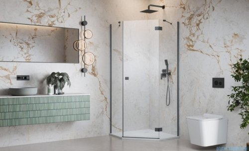 Radaway Essenza 8 Brushed GunMetal Ptj kabina pięciokątna 100x80cm prawa szczotkowany grafit 10490000-92-01R/10490800-01-01