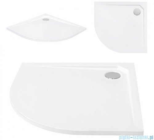 Besco Asco ultraslim 80x80x3,5cm Brodzik półokrągły konglomerat B.ASCO-80
