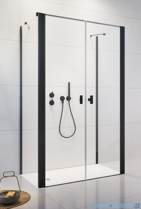 Radaway Nes Black DWD+2S kabina 100x80x100cm czarny mat/szkło przejrzyste 10040100-54-01/10035080-54-01/10040100-54-01