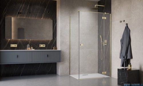 Radaway Essenza Kdj Brushed Gold kabina 100x75cm prawa szczotkowane złoto 1385040-99-01R/1384049-01-01