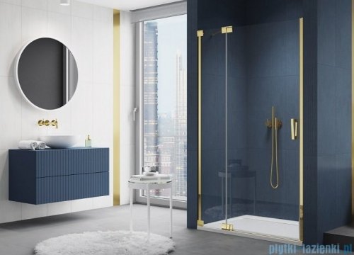 SanSwiss Cadura Gold Line drzwi wahadłowe 140cm jednoczęściowe lewe z polem stałym CA13G1401207