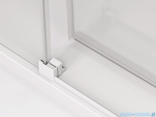 SanSwiss Cadura White Line drzwi przesuwne 160cm jednoskrzydłowe prawe z polem stałym profile biały mat CAS2D1600907