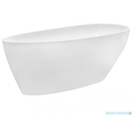 Besco Goya XS 142x62cm wanna wolnostojąca konglomeratowa MATOWA + syfon klik-klak biały czyszczony od góry #WMMB-140GKW