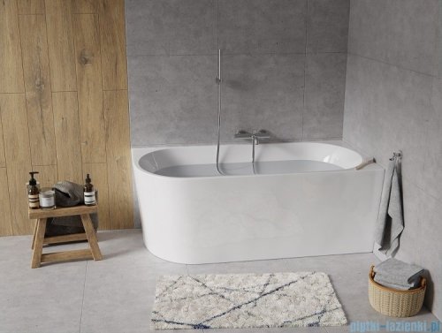 The North Bath Calia wanna wolnostojąca przyścienna prawa 170x80cm + syfon Klik-klak 6845-1701R