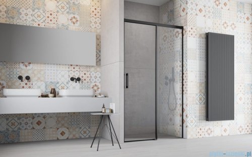 Radaway Idea Black 8 Dwj drzwi wnękowe 120cm prawe czarny mat/szkło przejrzyste 10330620-54-01R/10350553-01-01