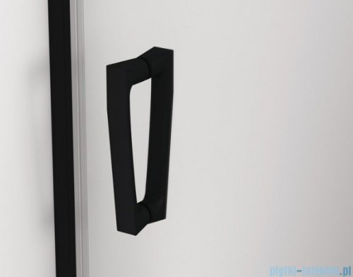 SanSwiss Cadura Black Line drzwi przesuwne 180cm jednoskrzydłowe prawe z polem stałym profile czarny mat CAS2D1800607