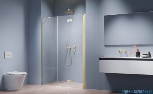 Radaway Nes Brushed Light Gold DWSB Drzwi wnękowe 100cm W2 prawe szczotkowane jasne złoto szkło przejrzyste 10044650-98-01R/10045350-01-01