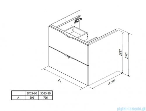 Oristo Siena szafka podumywalkowa wisząca 80x50x45cm ceglany mat OR45-SD2S-80-19