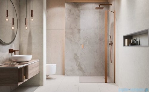 Radaway Nes KDD II Brushed Copper kabina walk-in 100cm prawa szczotkowana miedź szkło przejrzyste 10031100-93-01R