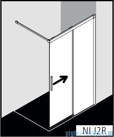Kermi NIca kabina walk-in z przesuwnym skrzydłem prawa 140 cm NIJ2R14020VPK
