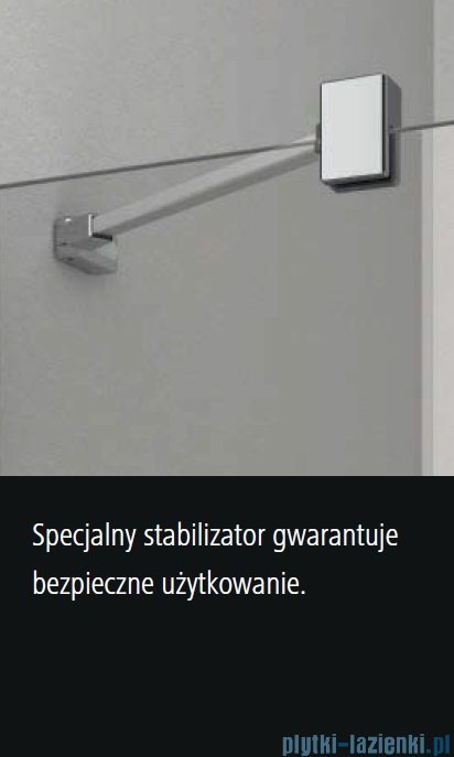 Kermi Osia Drzwi prysznicowe 1 skrzydłowe z polem stałym prawe, szkło przezroczyste 75 cm OSSTR07520VPK