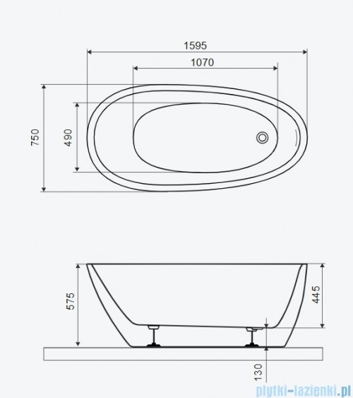 Excellent Olia 2.0 wanna wolnostojąca 160x75 biała WAEX.OLI2.16WH