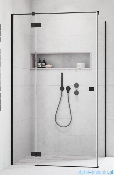 Radaway Essenza 8 Black Kdj kabina 80x80cm lewa czarny mat/szkło przejrzyste 10480512-01-01L/10470237-54-01L/10113080-01-01