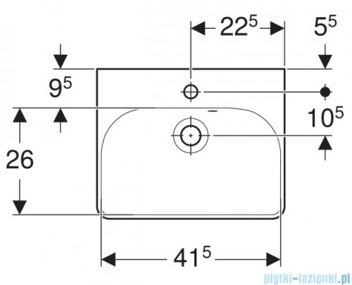 Geberit Smyle Square Umywalka 45x36cm KeraTect 500.222.01.8