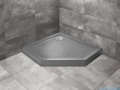 Radaway Doros Pt E Compact Stone brodzik pięciokątny 100x80x11,5cm lewy antracyt SDRPTP1080-05-64SL