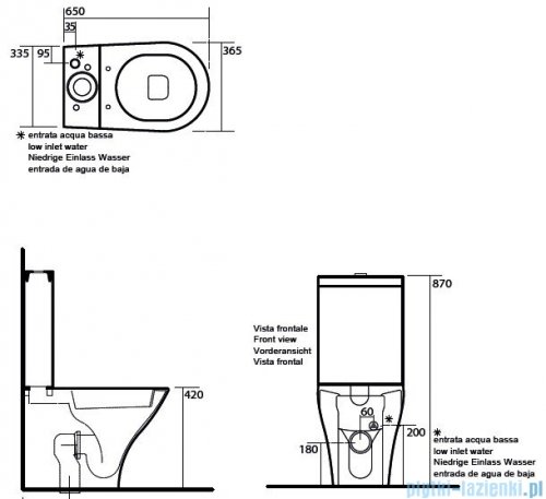Kerasan Spłuczka do kompaktu WC Aquatech 3781