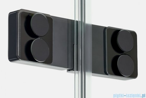 New Trendy Eventa Black Chrome drzwi wnękowe pojedyncze 90x200 cm przejrzyste prawe czarny połysk EXK-6130