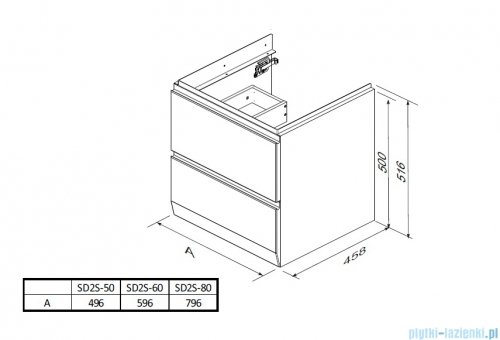 Oristo Brylant szafka podumywalkowa wisząca 79x50x45 ceglany mat OR36-SD2S-80-19-V3