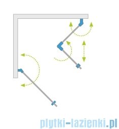 Radaway Nes Brushed Gold KDD B / KDD I kabina 90x80cm prawa szczotkowane złoto przejrzyste 10024090-99-01R/10015080-99-01L