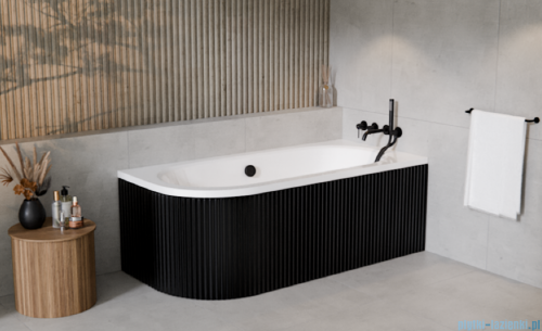 Besco Avita Ryfle Matt Black 150x75cm obudowa wanny  lewa/prawa OAV-150-NSCR