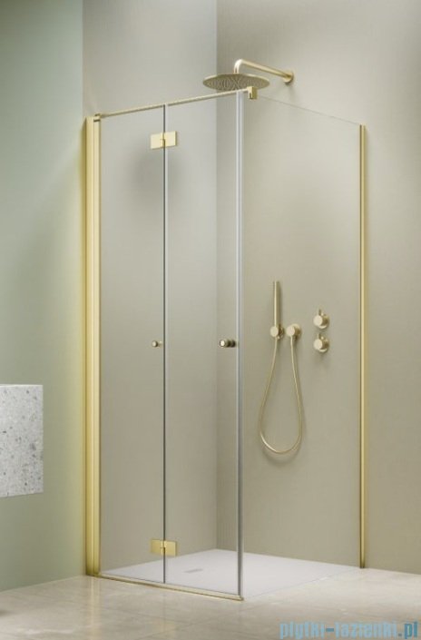 Radaway Nes 6 Kdj B Brushed Light Gold kabina 80x70cm lewa szczotkowane jasne złoto 10025080-98-01L/10039070-01-01