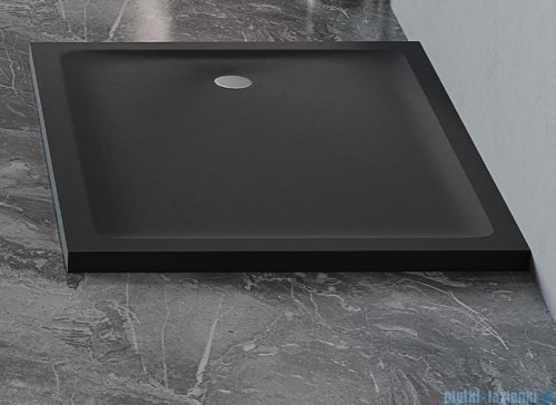 New Trendy Mild Satin Black Brodzik akrylowy prostokątny 110x80x4,5 cm czarny mat B-0676