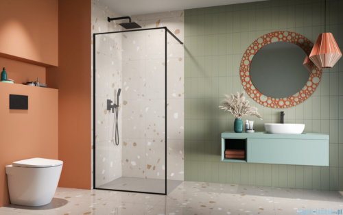 Radaway Modo F II Black kabina Walk-in 120x201cm Czarna szkło przejrzyste 10409124-54-01