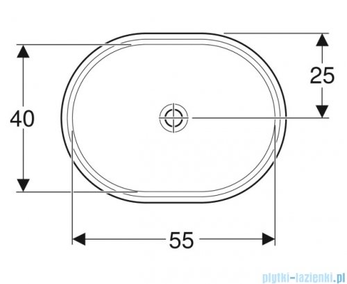 Geberit VariForm Umywalka bez przelewu 62,5x49cm szkliwiony spód 500.759.01.2