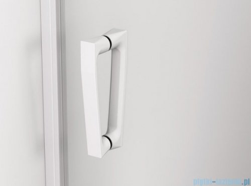 SanSwiss Cadura White Line drzwi wahadłowe 80cm jednoczęściowe prawe z profilem przyściennym biały mat CA1CD0800907