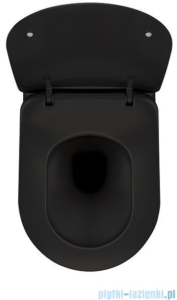 Deante Peonia Zero Nero miska wisząca bez kołnierza z deską wc czarny mat CDEDNZPW