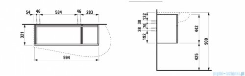 Laufen ILBAGNOALESSI szafka pod umywalkę 99x32cm Terakota H4304310972691