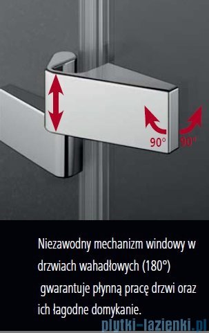 Kermi Tusca Drzwi wahadłowe 1 skrzydłowe z polem stałym lewe, szkło przezroczyste 90 cm TU1NL09020VPK
