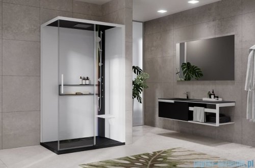 Novellini Glax 2 2.0 kabina z hydromasażem hydro plus 120x90 prawa czarna G222P299DT1L-1HU