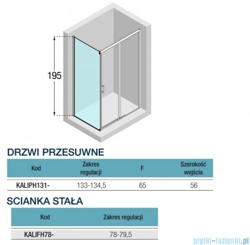 Novellini Kali PH+FH kabina 135x80 profile czarne KALIPH131-1H/KALIFH78-1H