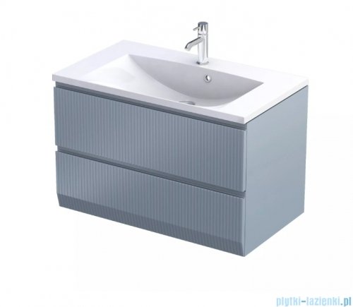 Oristo Brylant szafka podumywalkowa ryflowana wisząca 80x50x45 szaroniebieski mat OR36-SD2S-80-16R