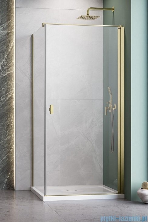 Radaway Nes Kdj I Brushed Gold kabina 80x90cm prawa szczotkowane złoto 10022080-99-01R/10039090-01-01